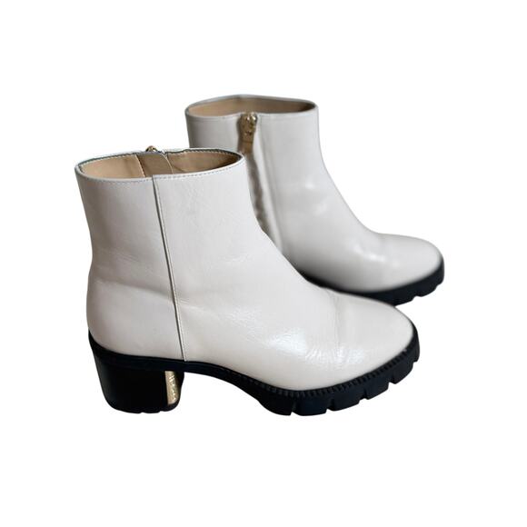 Coach Chrissy Bootie women's chalk white leather lug sole ankle zip NEW Sz 6.5 - Picture 1 of 11